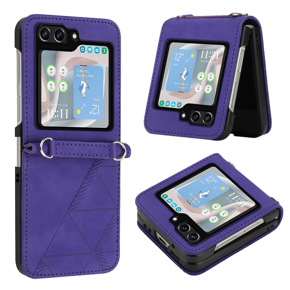 YB Imprinting Series-1 for Samsung Galaxy Z Flip5 5G PU Leather Phone Case Imprinted Phone Protective Cover YB Imprinting Series-1 for Samsung Galaxy Z Flip5 5G PU Leather Phone Case Imprinted Phone Protective Cover
